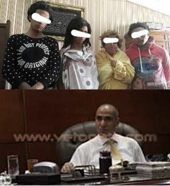 Top: Defendants in the Zamalek case, from Al-Youm al-Sabbah; Bottom: Gen. Magdy Moussa, from VetoGate