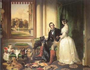 Ideal marriage (child included, dogs and pheasants optional): Queen Victoria and Prince Albert, Painted by Sir Edwin Landseer (1840-43)